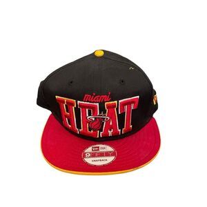 Miami Heat HW Classics New Era 9Fifty Snapback Hat One Size Adjustable Black Red